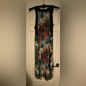 Linea Domani Chiffon Hi- Low Halter Style Overlay Dress.